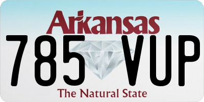 AR license plate 785VUP