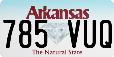 AR license plate 785VUQ