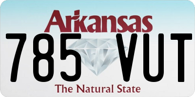AR license plate 785VUT