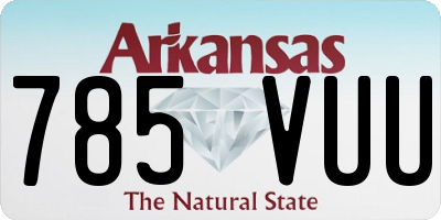 AR license plate 785VUU