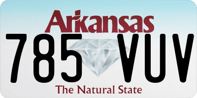 AR license plate 785VUV
