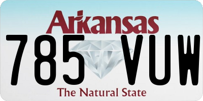 AR license plate 785VUW