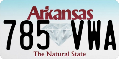 AR license plate 785VWA