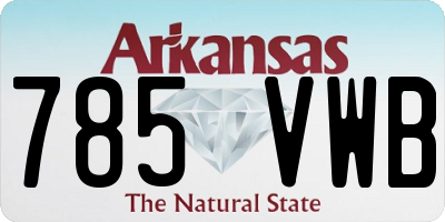AR license plate 785VWB
