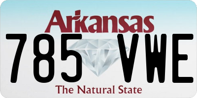 AR license plate 785VWE