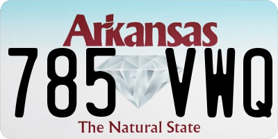 AR license plate 785VWQ