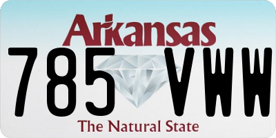 AR license plate 785VWW