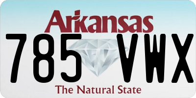 AR license plate 785VWX