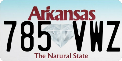 AR license plate 785VWZ