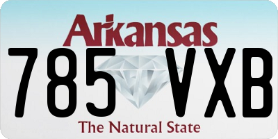 AR license plate 785VXB