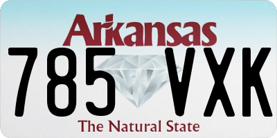 AR license plate 785VXK