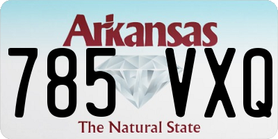 AR license plate 785VXQ
