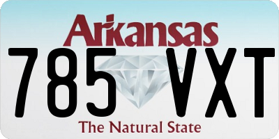 AR license plate 785VXT
