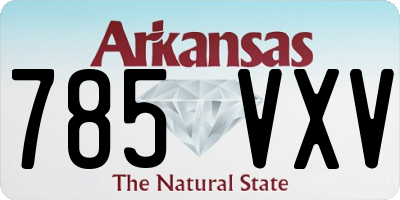 AR license plate 785VXV
