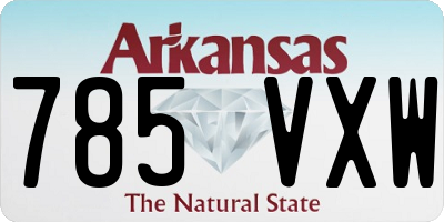 AR license plate 785VXW