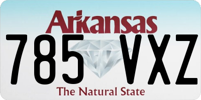 AR license plate 785VXZ