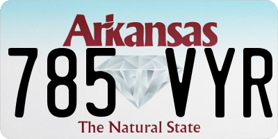 AR license plate 785VYR