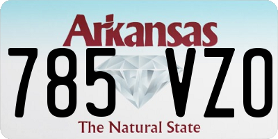 AR license plate 785VZO