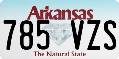 AR license plate 785VZS