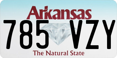AR license plate 785VZY