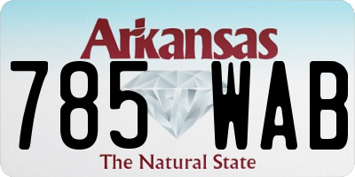 AR license plate 785WAB