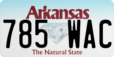AR license plate 785WAC