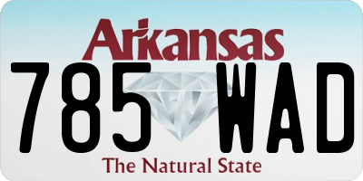 AR license plate 785WAD