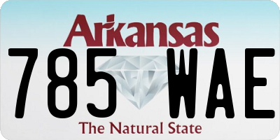 AR license plate 785WAE