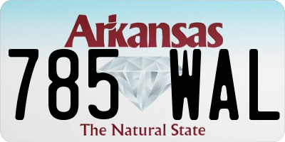 AR license plate 785WAL