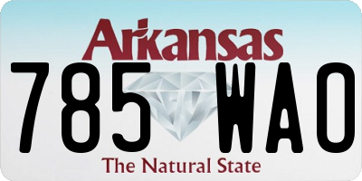 AR license plate 785WAO