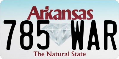 AR license plate 785WAR
