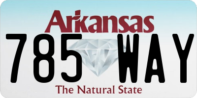 AR license plate 785WAY