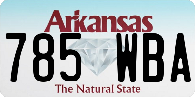 AR license plate 785WBA