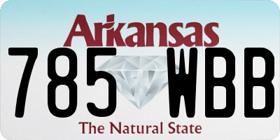 AR license plate 785WBB