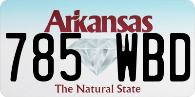 AR license plate 785WBD