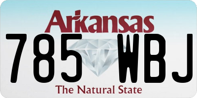 AR license plate 785WBJ
