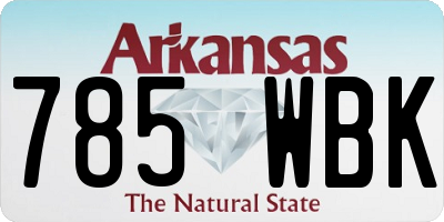 AR license plate 785WBK