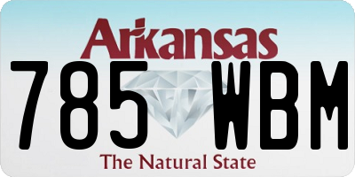 AR license plate 785WBM