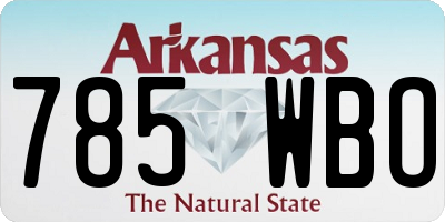 AR license plate 785WBO