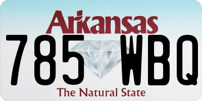 AR license plate 785WBQ