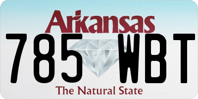 AR license plate 785WBT