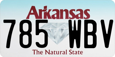 AR license plate 785WBV