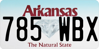 AR license plate 785WBX