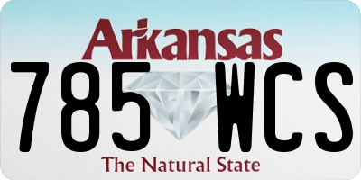 AR license plate 785WCS