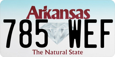 AR license plate 785WEF