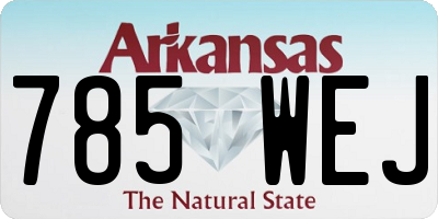 AR license plate 785WEJ