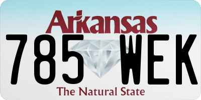AR license plate 785WEK