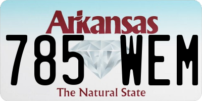 AR license plate 785WEM