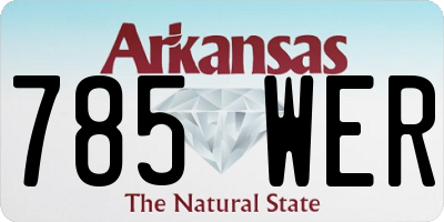 AR license plate 785WER