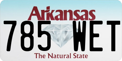 AR license plate 785WET